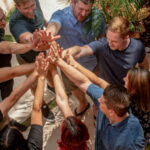 All team members check together