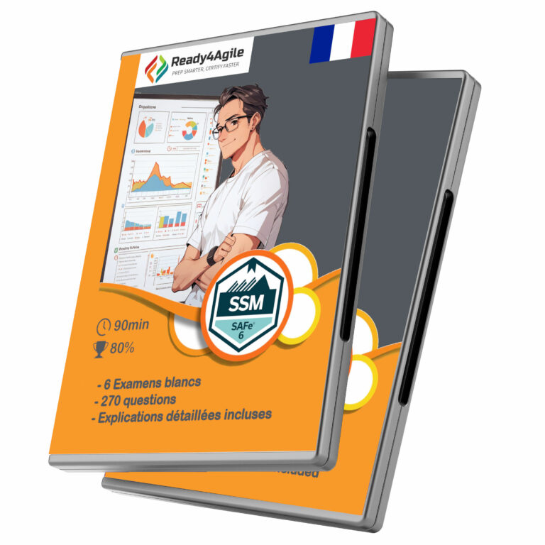 DVD cover Box for SAFe 6.0 - SAFe Scrum Master (SSM) - 6 examens blancs